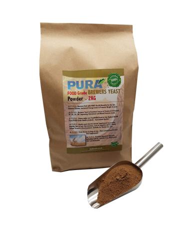Food PURA Brewers Yeast Powder 2KG - use with Horses Ponies Vitamin B E & H for Pets and Animals - For Healthy Skin and Coats - also Human FOOD Grade!