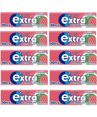10 x Wrigley's Extra Sugar Free Watermelon Gum 10 Pieces 14g - Buy Online on GoSupps.com