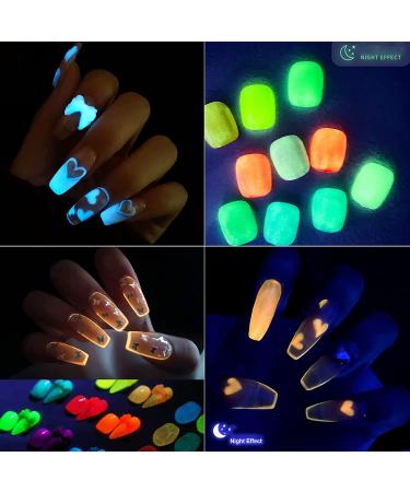 Allenbelle Glow in the Dark UV Nail Polish Set - 6 Colors Gel Nail Polish Gift Set Shellac UV Gel Nail Art Soak Off LED Gel - Perfect for Creative Nail Designs - Buy Online on GoSupps.com