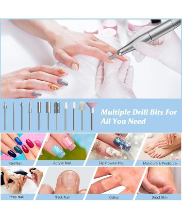 Portable Professional Nail Drill - 35000 RPM Electric Nail Filer for Acrylic & Gel Nails - Rechargeable E File for Manicure & Pedicure - White - Buy Online on GoSupps.com
