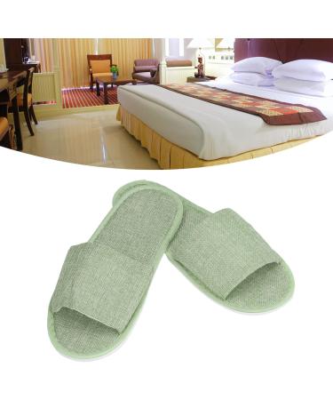 Jenngaoo 20 Couples Disposable Slippers - Breathable Soft Linen Hotel & Spa Slippers Open/Closed Toes 30cm (B-Green) - Buy Online on GoSupps.com