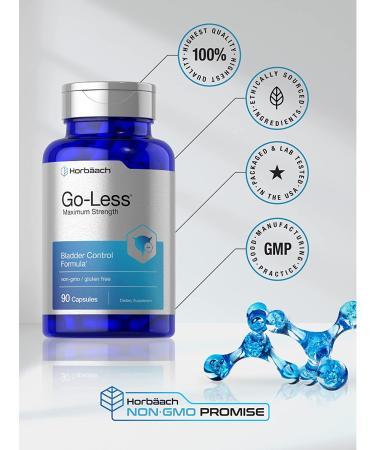 Go Less Bladder Control Pills | 90 Capsules | Maximum Strength for Women and Men | Non-GMO & Gluten Free - Buy Online on GoSupps.com