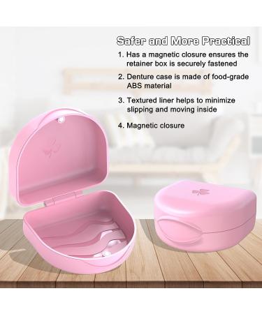 Solid Pink Orthodontic Retainer Cases - Set of 2 | Retainer Holder - Buy Online on GoSupps.com