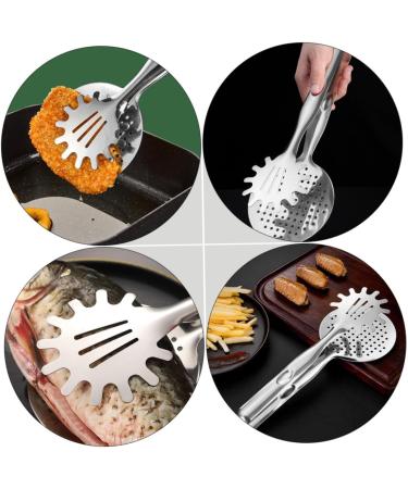 Buy PopetPop Stainless Steel Grill Tongs for Fried Fish & Buffet Multi-Functional Kitchen Clamp & Slotted Spoon - Buy Online on GoSupps.com