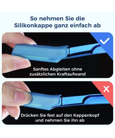 Zomchi Eyebrow Razor & Facial Hair Removal Trimmer - Safe Precise Facial Razor for Men & Women - 11 Blades Silicone Shell - Convenient Blue Design - Buy Online on GoSupps.com