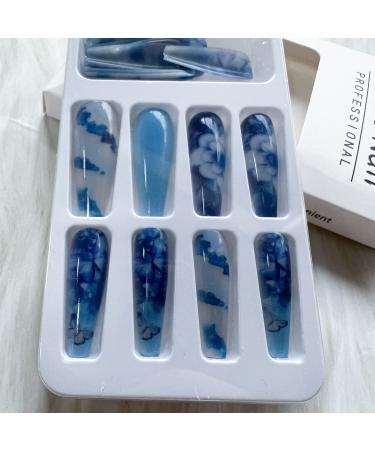 Long Coffin Press on Nails - Novelty Style 8 | Reusable Acrylic Full Cover False Nails for Women - 24 pcs - Buy Online on GoSupps.com