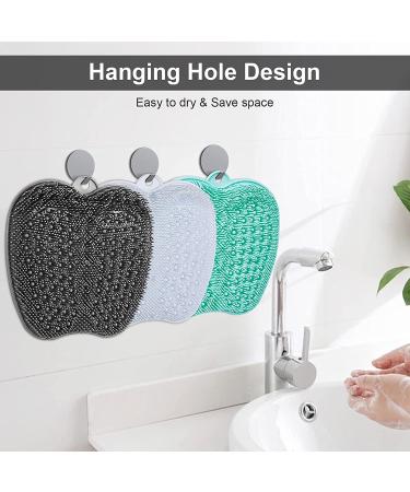 HONYIN XL Shower Foot Scrubber Mat - Exfoliate, Massage, Improve Circulation, Relieve Tired Feet - Non-Slip Suction Cups - Gray - Buy Online on GoSupps.com