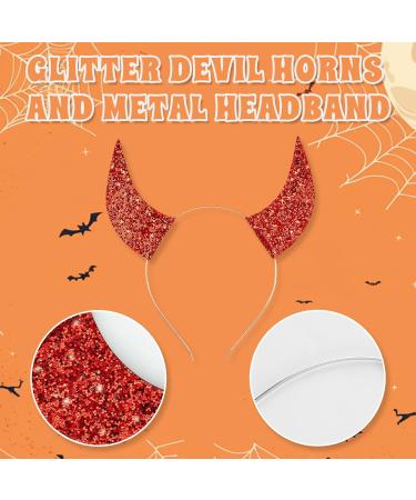 Byhoo Glitter Devil Horns Headbands Halloween Fancy Decoration Cosplay Hairband Red Devil Horns for Women Men Girls and Kids - Buy Online on GoSupps.com