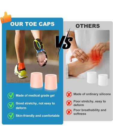 20PCS Toe Protection Silicone Caps | Pain Relief for Hammer Toes Calluses & Friction | Gel Caps for Bubbles & Corns - Nude Small Size - Buy Online on GoSupps.com