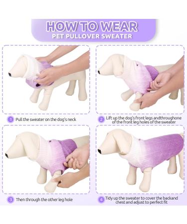 Cit toile Warm Winter Dog Sweater - Soft Knitted Turtleneck Coat for Small & Medium Pets - Color Gradient Purple - XS X-Small - Buy Online on GoSupps.com