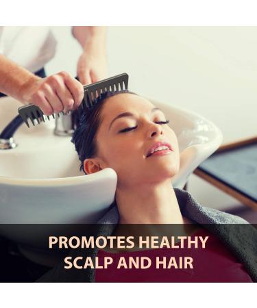 7 Inch Black Carbon Fiber Detangling Comb for Straight or Curly Hair - Professional Grade Wide Tooth Styling Comb for Men and Women - Buy Online on GoSupps.com