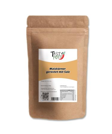 TASTY POTT Tasty Pott Giant salt roasted corn kernels I corn snack I roasted and salted corn I vegan snack I snack I Crunchy Snack I corn grain I In a bag 1000g