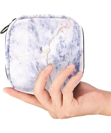 Gray Bright Light Marble Stone Pattern Women's Napkin Storage Bag - Portable Period Pocket for Women & Teens Menstrual Cup Holder Breastfeeding Insert - Buy Online on GoSupps.com