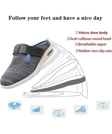 MAQUEL Women's Wide Width Diabetic Slippers - Non Slip & Cozy House Shoes (Dark Grey, Size 42) - Buy Online on GoSupps.com