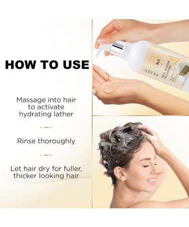 Rice Water Hair Growth Shampoo | Biotin & Rosemary Oil for Hair Loss | Natural Thickening Shampoo for All Hair Types - 10 Fl Oz - Buy Online on GoSupps.com