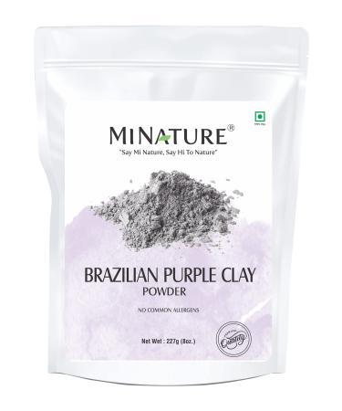 Brazilian Purple Clay by mi nature | For Younger looking skin  Detoxifying Skin | 227g(8 oz) (0.5 lb) | Facial Cleansing mask | Use to make Masks  Creams  Scrubs  Bath Bombs  Body Wash and Soaps