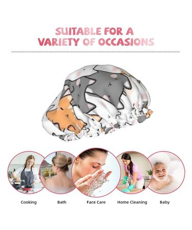 Orange Cats Printed Shower Cap - Waterproof Reusable Bath Cap for Women, Men, Boys, and Girls | Spa Salon Essential - Buy Online on GoSupps.com