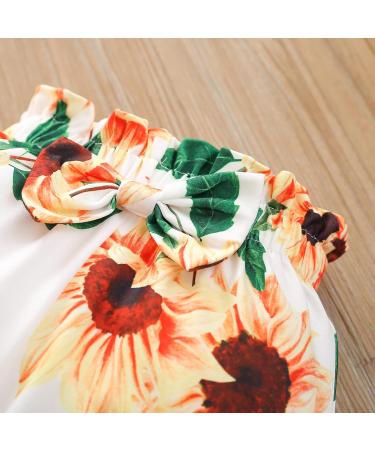OFIMAN Toddler Baby Girl Outfits Set | Ruffle Top, Floral Pants, Bow Headband | 4-5 Years | Long Sleeve | Yellow - Buy Online on GoSupps.com