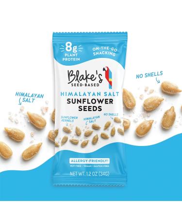 Blakes Seed Based Roasted Sunflower Seeds - Himalayan Salt (12 Count) | Vegan Protein Snack (6g) | Gluten Free, Nut Free, Dairy Free | Healthy Snack for Adults & Kids | Individually Packed - 12 Count Pack - Buy Online on GoSupps.com