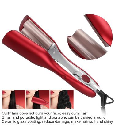 U-Shaped Curling Iron | Portable Hair Curler with 5 Adjustable Modes | Safety PTC Heating - Red - Buy Online on GoSupps.com