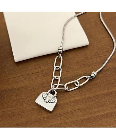 OralGos Exquisite Craftsmanship Solid Bags Pendant Necklace | Trendy Metal Choker Ornament for Fashion-Forward Individuals - Shop Internationally! - Buy Online on GoSupps.com