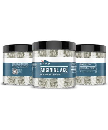 Earthborn Elements Arginine AAKG 200 Capsules Pure & Undiluted No Additives 200 Count (Pack of 1) - Buy Online on GoSupps.com