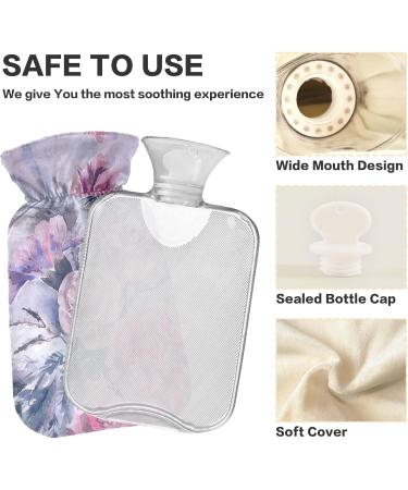 NAANLE Floral Hot Water Bottle with Cover - 1L Pain Relief & Heat Therapy | Watercolor Roses for Back Hand & Feet - Buy Online on GoSupps.com