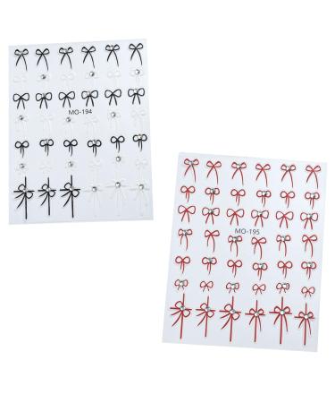 XUYUH Small Lovely Bow Nail Stickers 3D Self-Adhesive Sliders Nail Art Decoration Decals DIY Manicure Accesories