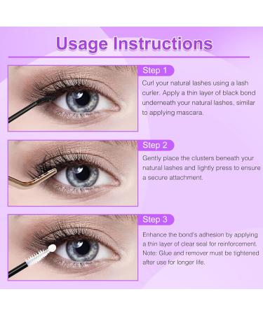 LZM Bond and Seal Lash Glue 2 in 1 Eyelash Glue for DIY Cluster Lashes Lash Remover to Remove Individual Cluster Lashes Extensions - Waterproof Strong Lash Glue & Remover for False Eyelashes (Black) - Buy Online on GoSupps.com