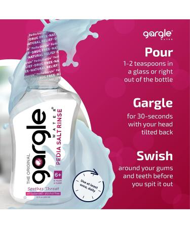 Gargle Water Pedia Salt Rinse Mouthwash 12 fl Oz - Natural Remedy for Children's Irritated Throat | Alcohol-Free & Drug-Free Soothing Formula - Buy Online on GoSupps.com