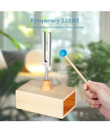 DiDiBirDi 528HZ Tuning Fork Equipped with Silicone Hammer and Wooden Resonator Box Aluminum Alloy Tuning Fork Suitable for Resonance Lessons Sound Therapy Yoga - Buy Online on GoSupps.com