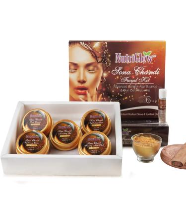Nutriglow Sona Chandi Facial Kit 6-Pieces Skin Care Set with Deep Cleanser Scrub Nourishing Gel Whitening Cream Mask Pack and Serum 250 Gm+10 Ml - Buy Online on GoSupps.com