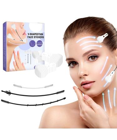 Face Lift Tape  Double chin Sticker 40PCs Face Tape Lifting Invisible with 3 Pieces Elastic Lifting Ropes  Makeup Tools to Hide Facial Wrinkles and Double Chin  Lift Sagging Skin for a V-Line Face