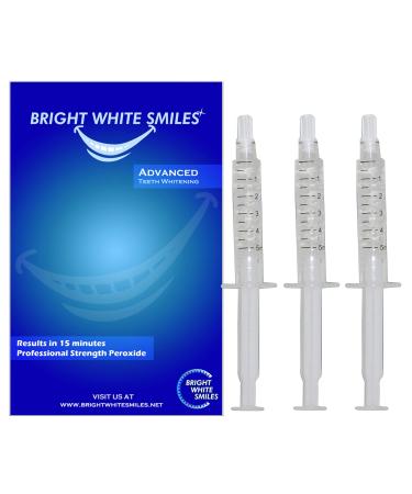 Bright White Smiles Teeth Whitening Refill Kit for Home Use Whiter System 3 X 5cc/ml Syringes Carbamide Peroxide 22% Gel