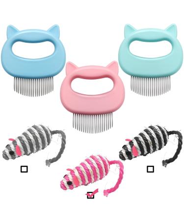 3+1pcs Cat Comb Massager, Cat Massage Grooming Comb & Dog Massage Grooming Comb, Pet Hair Remover for Matted Tangled Hair Fur Knots, Cat Combs Deshedding, Cat Shell Comb, Pet Shell Comb for Cat Dog 4 Piece Set 3 colors