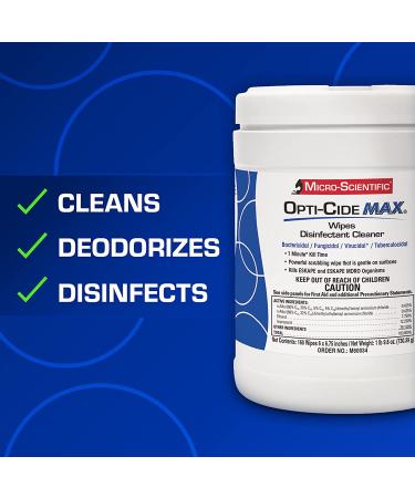 Micro-Scientific Opti-Cide Max Disinfecting Wipes (2 Pack) - 320 Hospital Grade EPA Registered Wipes - Buy Online on GoSupps.com