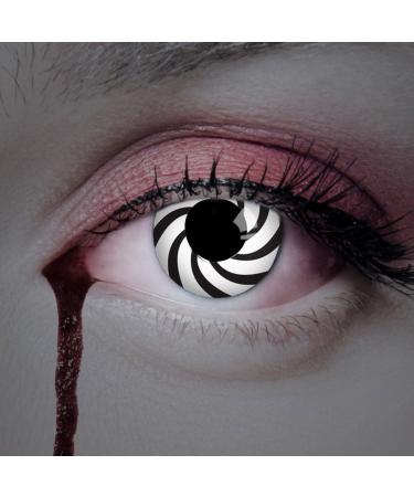 Buy Aricona White & Black Spiral Contact Lenses - Hypnotizing Halloween Eyes (2 Pieces) - No Prescription Needed - Buy Online on GoSupps.com