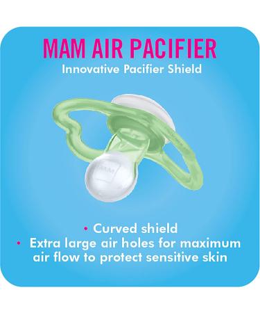 MAM Air Day & Night Baby Pacifier for Sensitive Skin - Glows in The Dark - Boy 6-16 Months (Pack of 3) - Buy Online on GoSupps.com