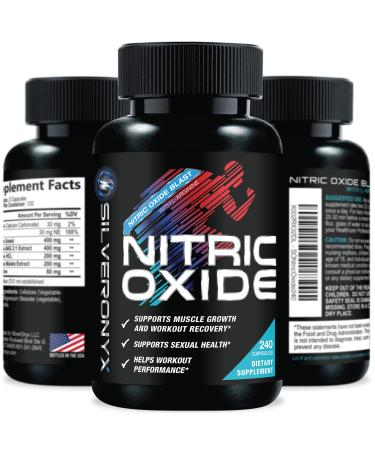 Extra Strength Nitric Oxide Supplement L Arginine 3X Strength - Citrulline Malate, AAKG, Beta Alanine - Premium Muscle Supporting Nitric Booster for Strength & Energy to Train Harder - 240 Capsules 240 Count (Pack of 1)