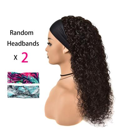 Curly Human Hair HeadBand Wig for Black Women - 18 Water Wave, 150% Density, Brazilian 10A - Buy Online on GoSupps.com