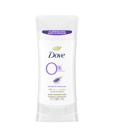 Dove 0% Aluminum Deodorant Stick Non irritating Deodorant for Underarm Care Lavender and Vanilla Kindest Aluminum free Deodorant 2.6 oz Vanilla Lavender 2.6 Ounce (Pack of 1)