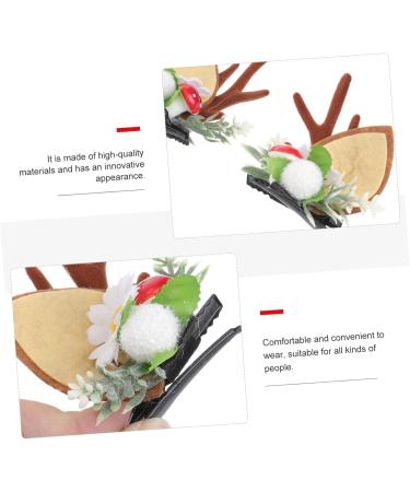 FRCOLOR 1Pair cat ears antler hair clip christmas antler hair clip reindeer antlers hair clips Christmas Hair Clips for girls antler headband Flocked antlers child alligator clip fresh - Buy Online on GoSupps.com