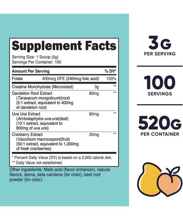 Nutricost Creatine Monohydrate Powder for Women - Peach Mango Flavor, 100 Servings - Vegetarian, Non-GMO, Gluten Free - Buy Online on GoSupps.com