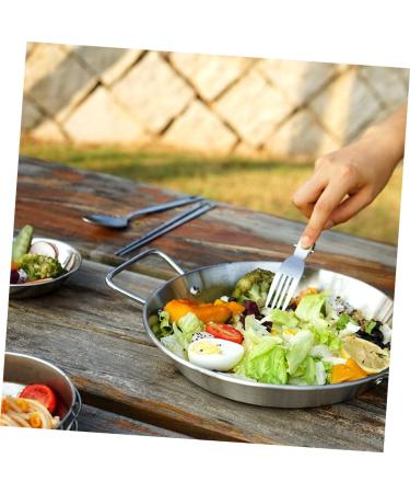 OUNONA 2 Pcs Amphora Pan Copper Frying Pan Barbecue Nonstick Frying Pan Low-Edge Pan Camping Cooking Pot Pan for Camping BBQ Grilling Camping Pans Kettle Outdoor Stainless Steel 25x25cmx2pcs - Buy Online on GoSupps.com