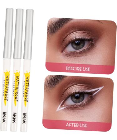 WOONEKY 5pcs White Lying Silkworm Pen Pencil Eyeliner White Eye Liner Pencils Abs Girl Brighten Highlighter - Buy Online on GoSupps.com