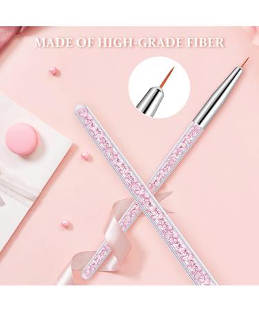 6-Piece Fine Point Eyeliner Brush Set - Gel Makeup Applicator for Precision Eye Makeup - Pink Purple & White - Buy Online on GoSupps.com