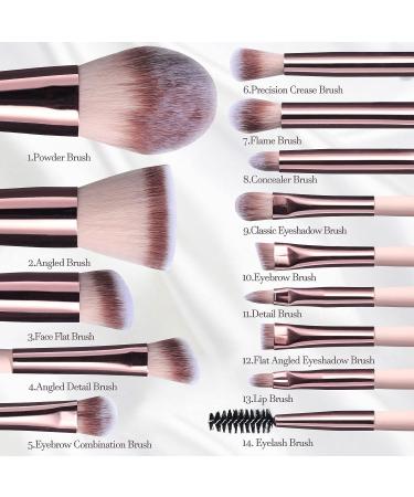BS-MALL Travel Makeup Brush Set with LED Light Mirror - 14 Pcs Pink APINK - Buy Online on GoSupps.com