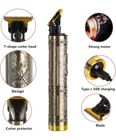 Hair Trimmer for Men Cordless Rechargeable Beard Trimmer Electric T Blade Liners Hair Cutting Kit - Buy Online on GoSupps.com
