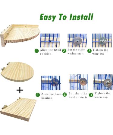 3PCS Hamster Wooden Platform Perch Stand Natural Bird Budgie Toys and Accessories Parrot Cage Perch for Chinchilla Mouse Rat Dwarf Hamster Small Animals - Box Packaging - Buy Online on GoSupps.com