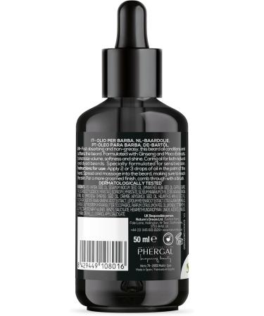 Phergal Laboratorios Natural tint Revitalizing Mens Care Beard oil repairs strengthens and hydrates the beard light absorption 96 natural ingredients with ginseng and maca 100 ml - Buy Online on GoSupps.com